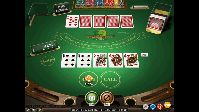 Игровой интерфейс Caribbean Stud Poker Professional Series 3