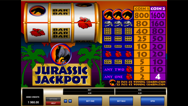 Игровой интерфейс Jurassic Jackpot 10