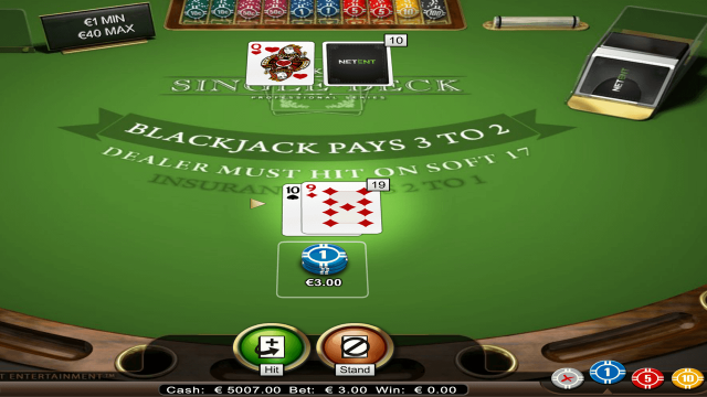 Бонусная игра Single Deck Blackjack Professional Series 5