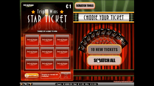 Игровой интерфейс Triple Wins Star Ticket 1